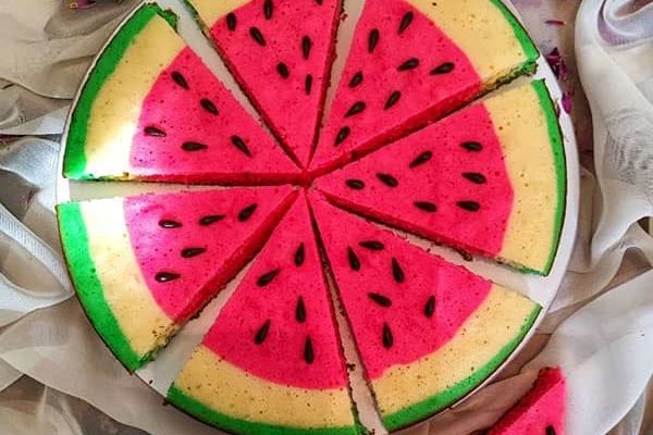 آسان ترین روش درست کردن کیک شب یلدا| کیک شب یلدا با طرح هندوانه