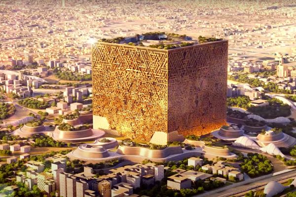 برنامه چشم انداز ۲۰۳۰ عربستان | سازه مکعبی طلایی جدید عربستان به ارتفاع ۳۹۶ متر + ویدیو