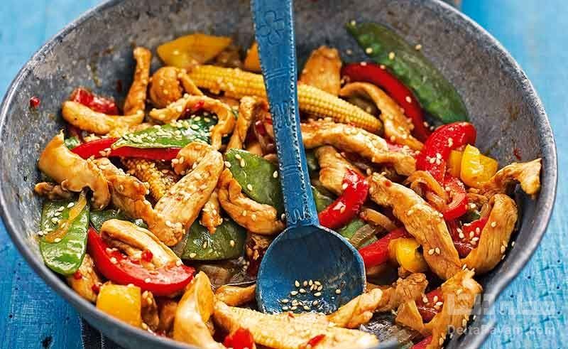 طرز تهیه خوراک مرغ مکزیکی