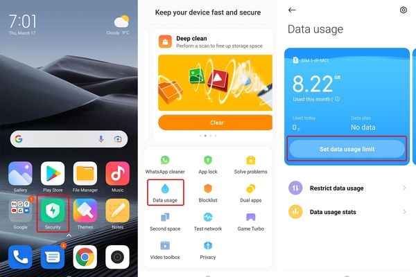 چگونه تاریخ محاسبه حجم مصرفی حجم اینترنت گوشی را تنظیم کنیم؟