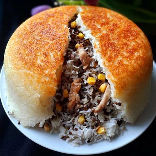 طرز تهیه ته چین عدس | روش پخت ته چین عدس 